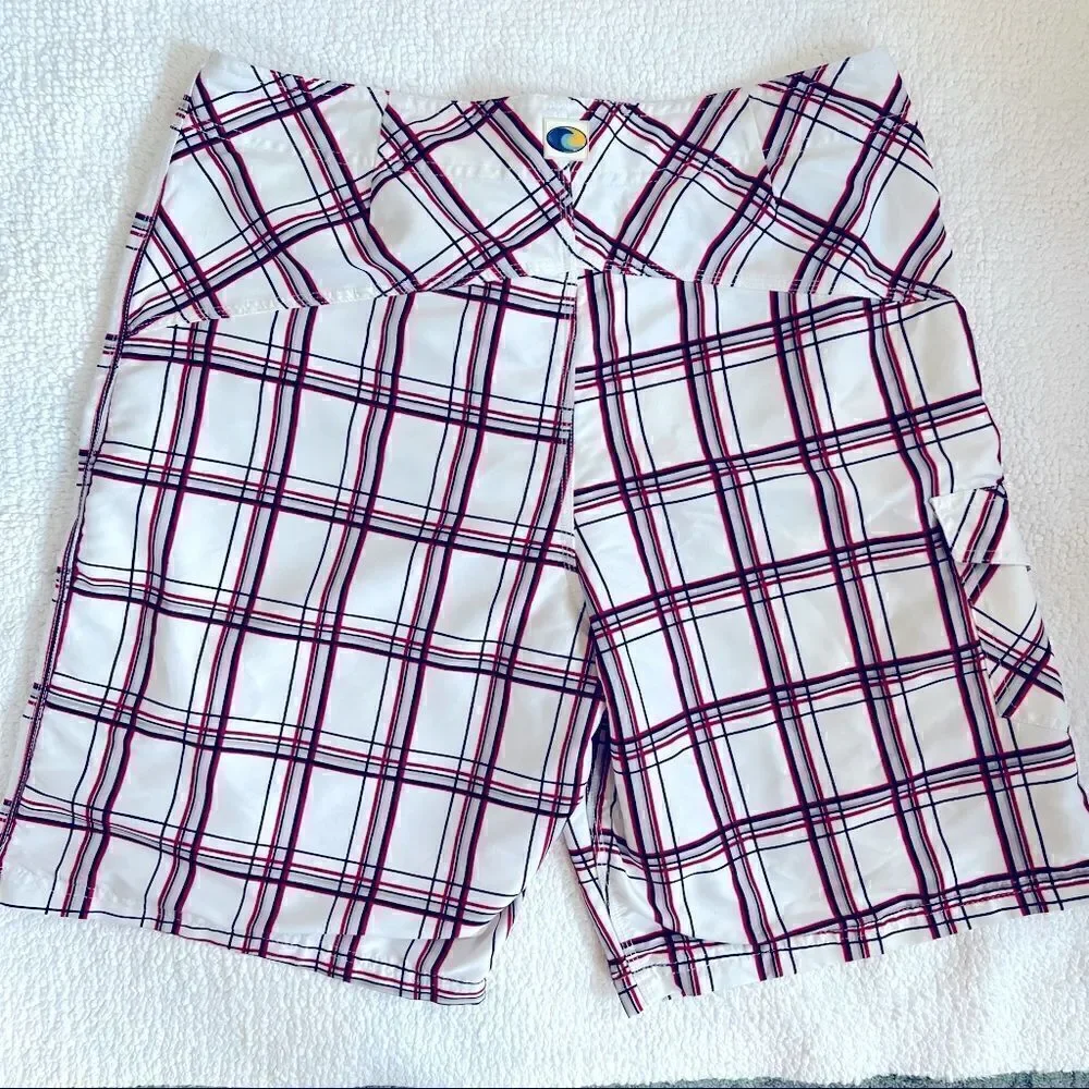 RS Surf Swim Trunks White/Red/Grey/Black Men’s Size 34